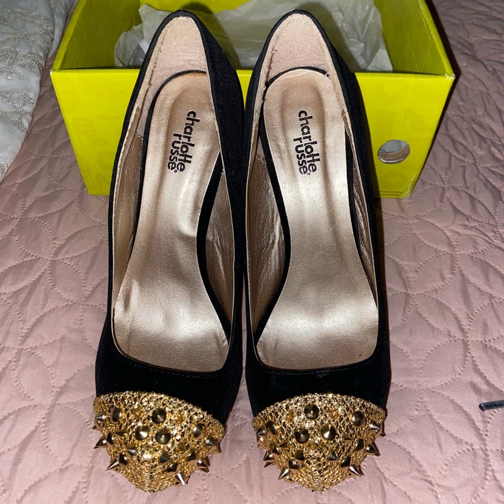 Black and Gold Heels